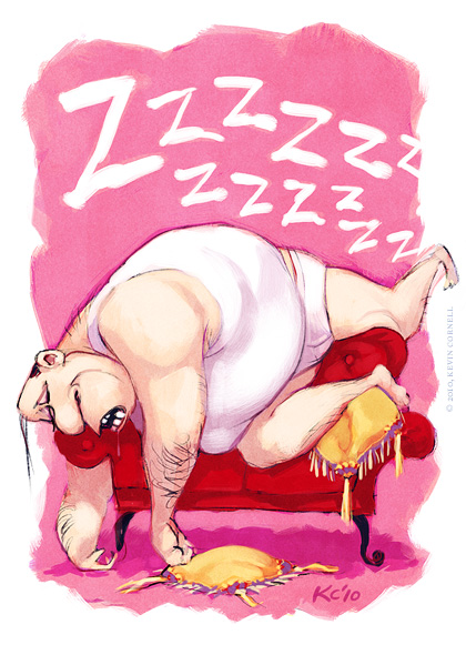 Man Asleep On Couch